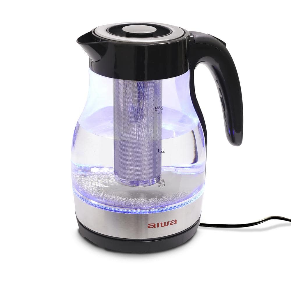 2 in 1-Black Infusion Kettle Boil and Brew with Removable Stainless Steel T