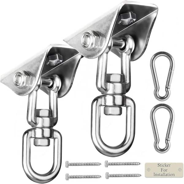 Heavy Duty Swing Hangers for Wooden Sets 2000 lbs. Capacity 360 Swivel Stainless Steel 2-Pack for Porch and Playground