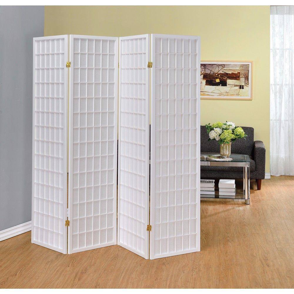 Benjara Contemporary Style 5.8 ft. White 4-Panel Folding Room Divider  Screen BM160124 - The Home Depot