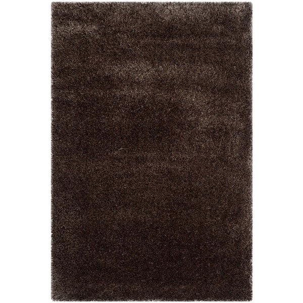 SAFAVIEH Charlotte Shag Brown 4 ft. x 6 ft. Solid Area Rug