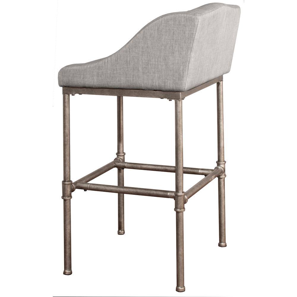 Dillon 26" Gray Upholstered Wingback Metal Counter Stool