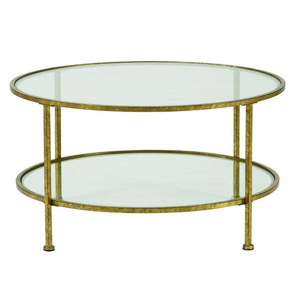Home Decorators Collection Bella 34 In Aged Gold Medium Round Glass Coffee Table With Shelf 9501200910 The Depot - Home Decorators Collection Coffee Table Home Decorators Collection Bella 34 In Aged Gold Medium Round Glass Coffee Table With Shelf 9501200910 The Depot - Home Decorators Collection Coffee Table