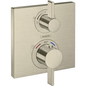 Ecostat Square 2-Handle Shower Trim Kit in Brushed Nickel Valve Not Included
