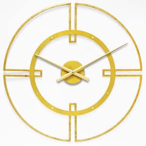 Cosmo 24 in. Wall Clock - Gold Metal Frame