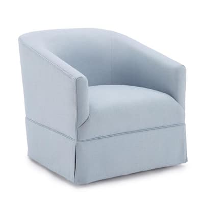 Elm Sky Blue Skirted Swivel Chair