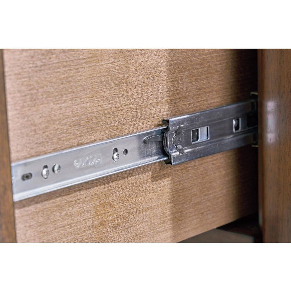 Brown Wood 2-Drawer Nightstand with USB Charging Ports