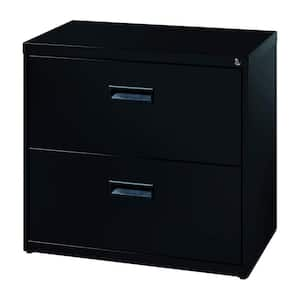 2-Drawer Black Metal 30 in. W Lateral File Cabinet