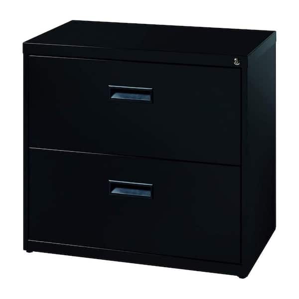 Hirsh 30 in. W 2-Drawer Black Metal Lateral File Cabinet for Home or Office