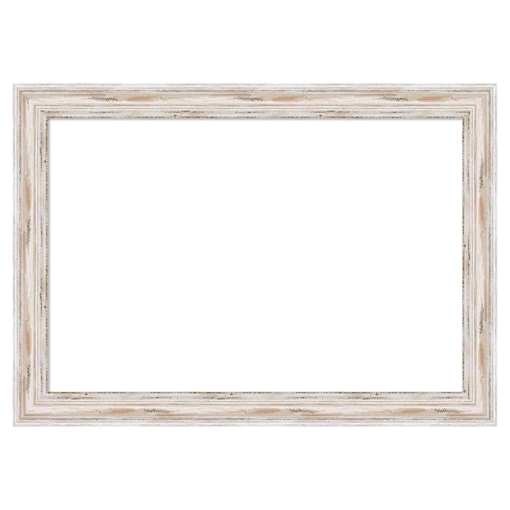 Alexandria White Wash 41 in. x 29 in. Wood Framed Dry Erase Magnetic Memo Board