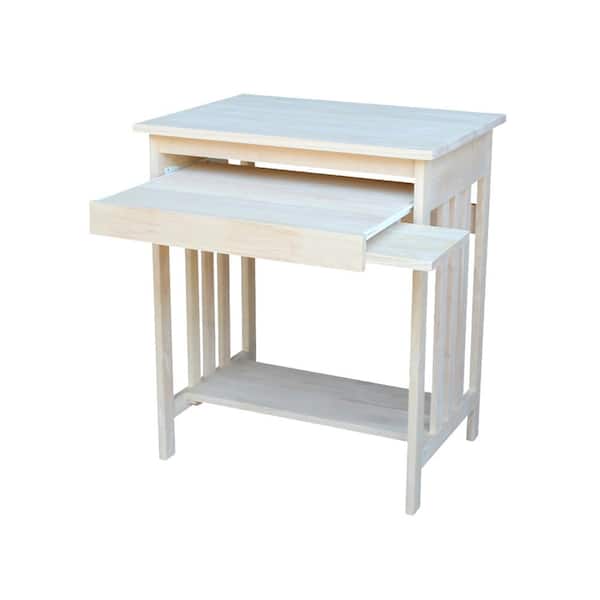 International Concepts 27 in. Rectangular Unfinished Computer Desk with Keyboard Tray