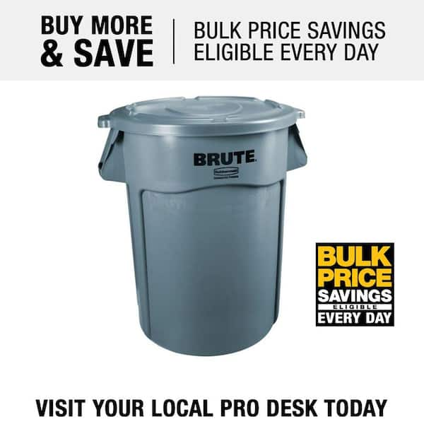 Rubbermaid Commercial Brute Storage Tote with Lid, Gray