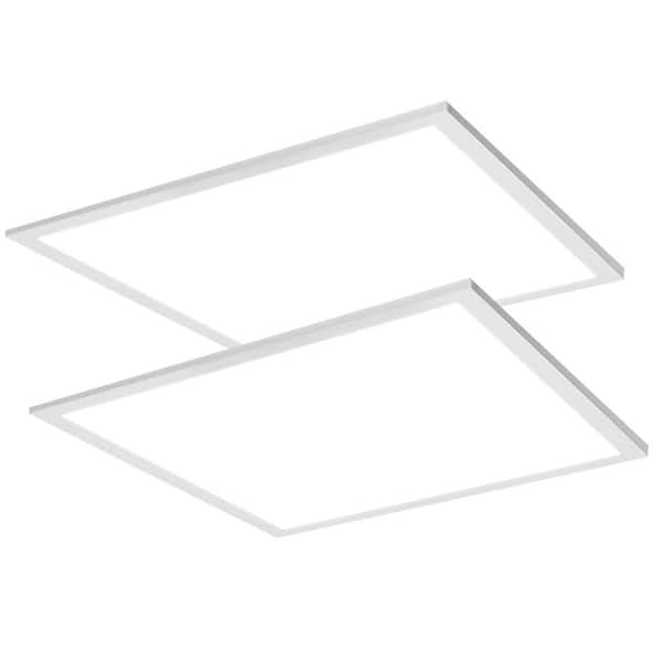 2 ft. x 2 ft. Dimmable White CCT and Wattage Selectable Integrated LED Back-Lit Panel Light, 2200-3300-4400Lumens,2-Pack