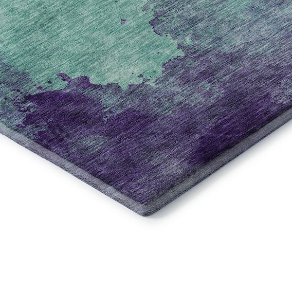 Mayfield Premium Machine Washable Abstract AMF1138 Seafoam 8 ft. x 10 ft. Area Rug