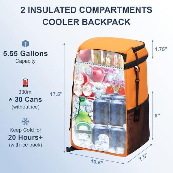 Large Capacity Insulated Backpack Cooler Tactical Design 45 Cans Leakproof Backpack Cooler 45 Cans - Tactical Insulated Soft Cooler Bag  main image 2