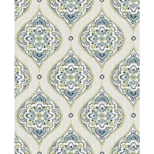 Adele Green Damask Paper Strippable Wallpaper (Covers 56.4 sq. ft.)