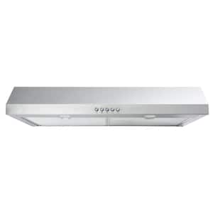 Caprelo 30 in. 320 CFM Convertible Under Cabinet Range Hood in Stainless Steel with Charcoal Filter
