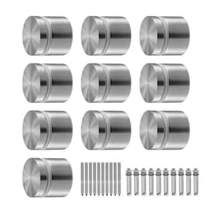 Glass Clamp 10PCS Railing Bracket 4.44 in. H x 2 in. W Silver 316 Stainless Steel for 0.31 to 0.62 in. Stair Railing Kit