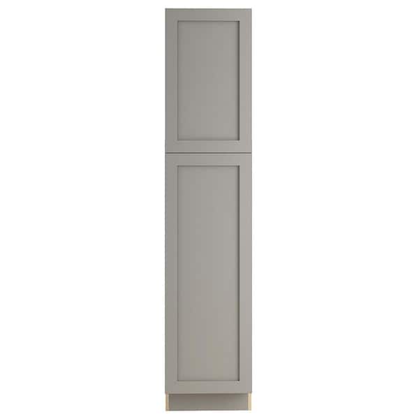 Hampton Bay Edson Shaker Assembled 18x84x24 in. Pantry Cabinet with adjustable shelves in Gray
