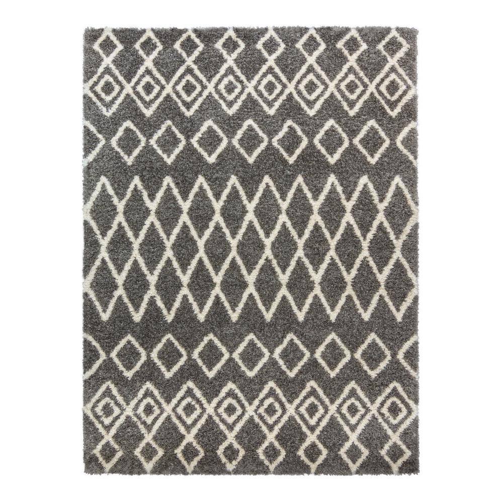 Thayer Jamila Gray 6'6" x 9'6" Modern Shag Area Rug