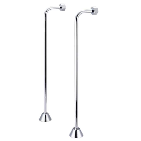 Water Creation 1/2 in. or 3/4 in. Single Offset Supply for Claw Foot Tubs, Triple Plated Chrome