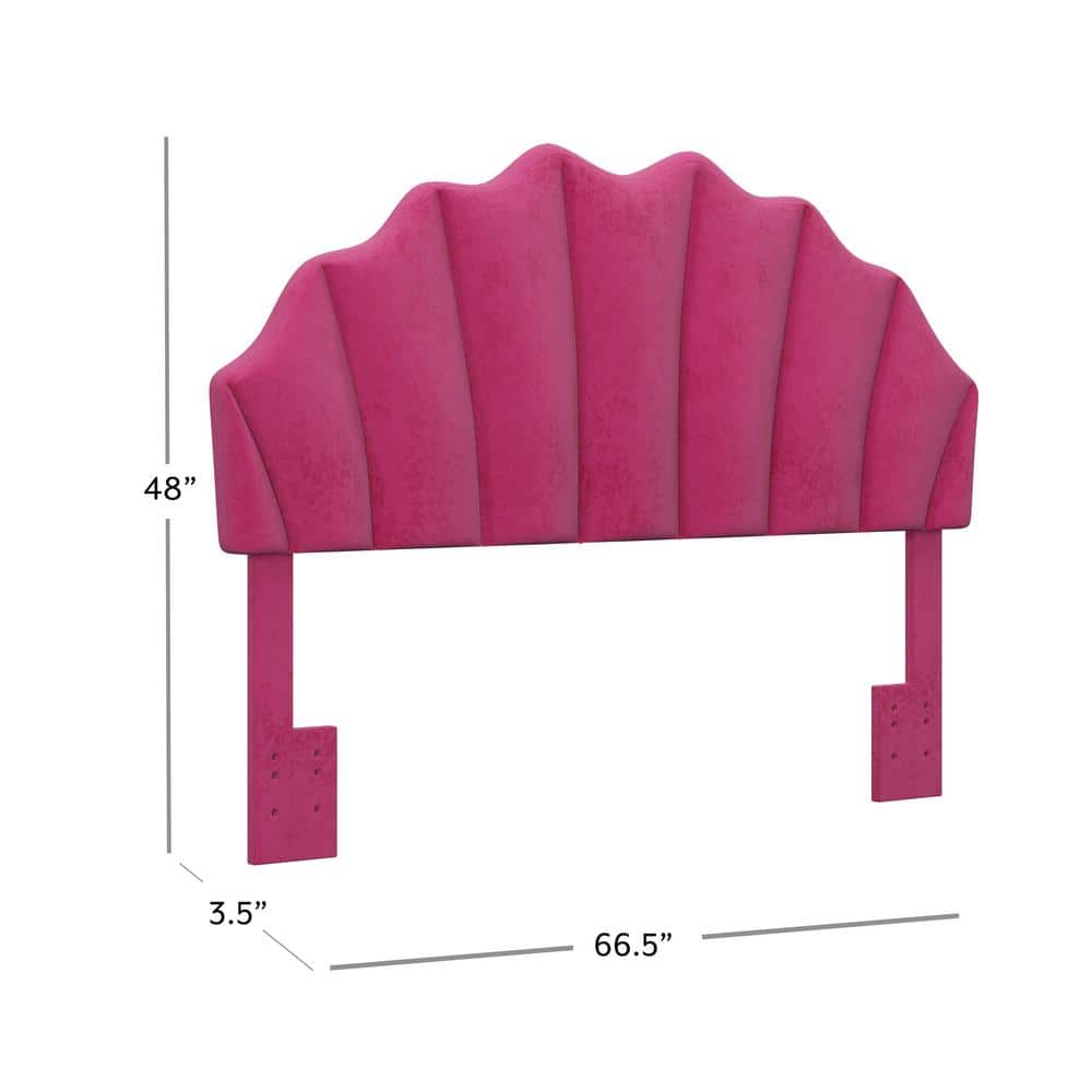 Pink Faux Velvet Tufted Full/Queen Upholstered Headboard