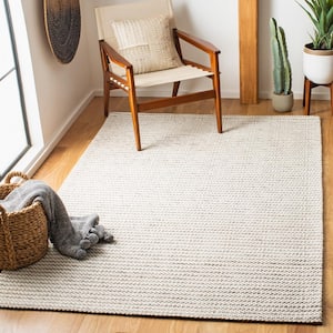 Marbella Light Brown/Ivory 6 ft. x 9 ft. Interlaced Striped Area Rug