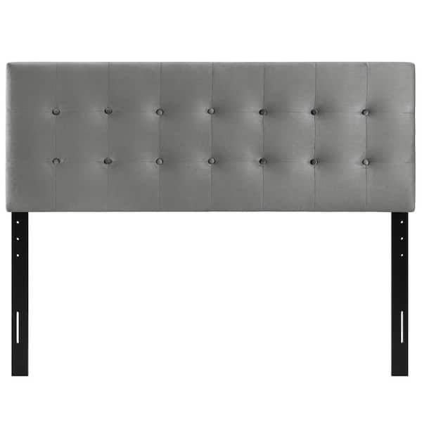 MODWAY Emily Gray King Tufted Performance Velvet Headboard