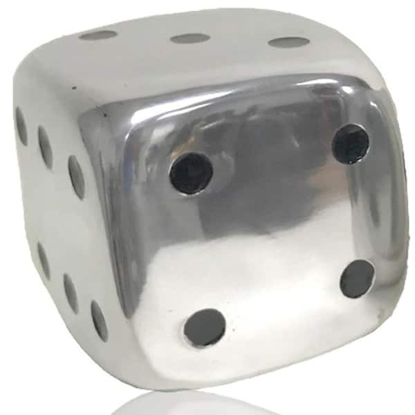 HomeRoots Metal Silver Cube Tabletop Sculpture