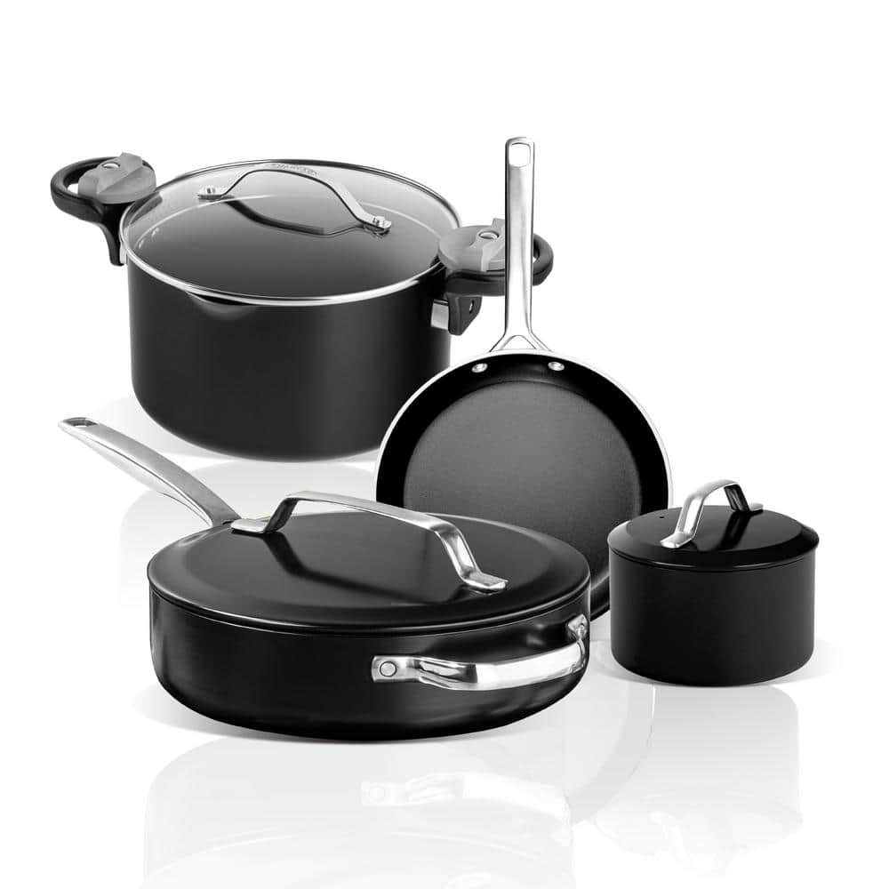 Modern 7-Piece Aluminum Ultra Performance Ceramic Nonstick Cookware Set wit
