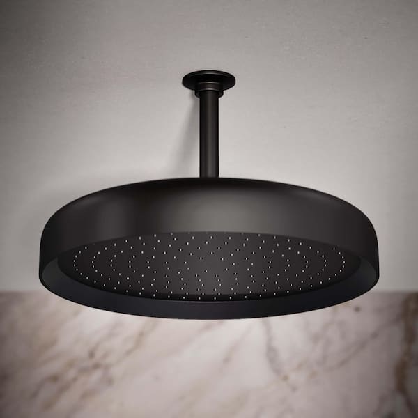 Statement 1-Spray Patterns with 2.5 GPM 12 in. Wall Mount Fixed Shower Head in Matte Black