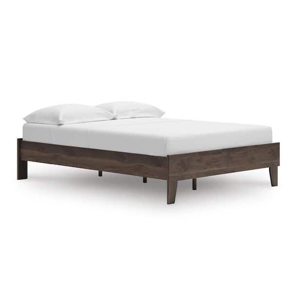 Signature DESIGN BY ASHLEY Calverson Brown Wood Frame Full Platform Bed