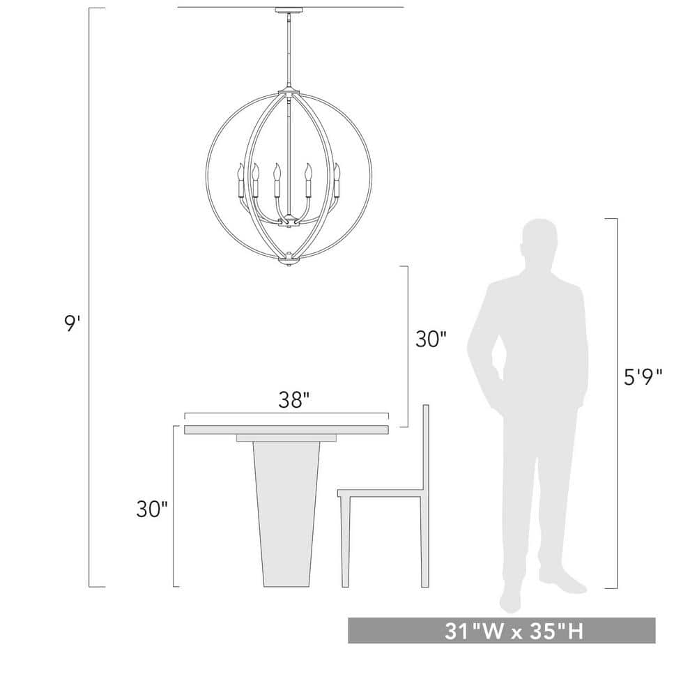 Olympic Gold 9-Light Chandelier with Metal Mesh Shades