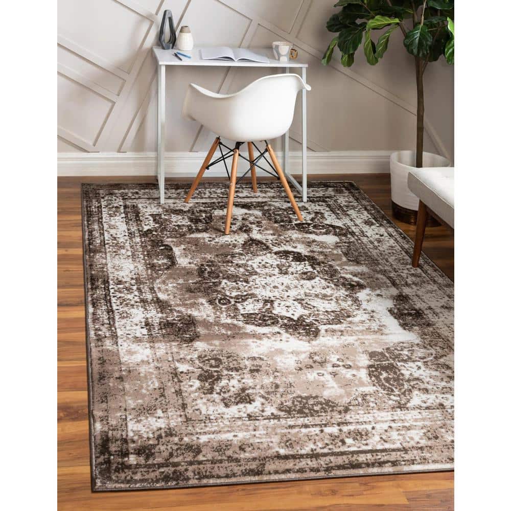 Sofia Light Brown Rectangular Synthetic Indoor Area Rug
