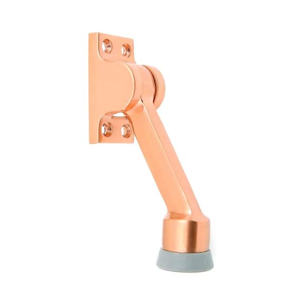 idh by St. Simons 4-1/2 in. Solid Brass Bright Copper Square Kick Down Door Stop