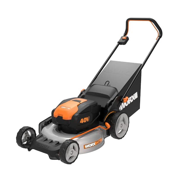 Worx WG751.3 Power Share Nitro 40V Cordless 20in. 4Ah Push Mower w/Mulching /Side Discharge, Brushless (Batteries & Charger Included) - 1