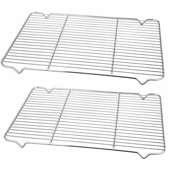 2-Pack Silver Stainless Steel 16.6 in. x 11.5 in. Cooling Baking Rack, Cooling Racks for Baking Roasting Grilling Drying