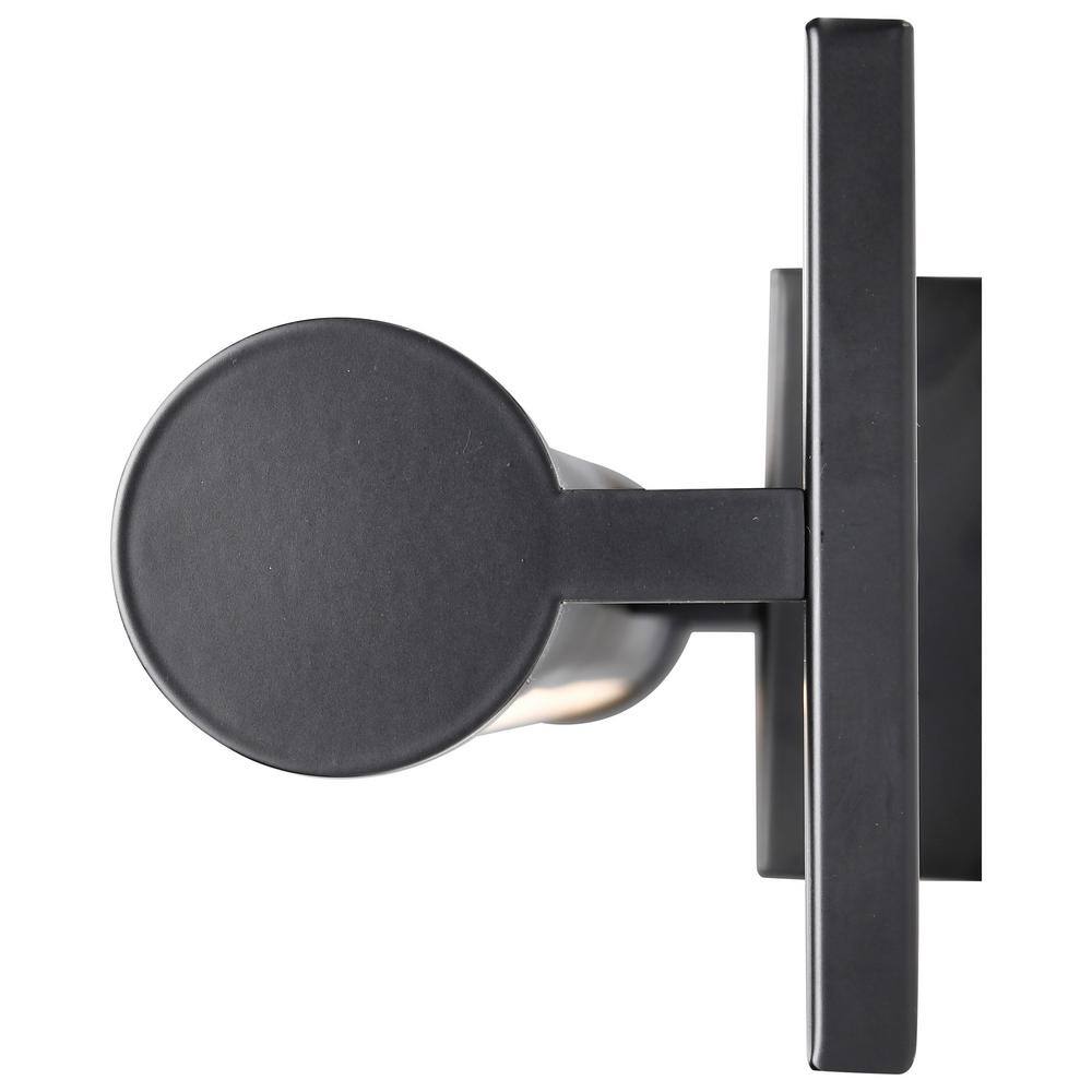 Matte Black 36" LED Vanity Light with White Acrylic Shade