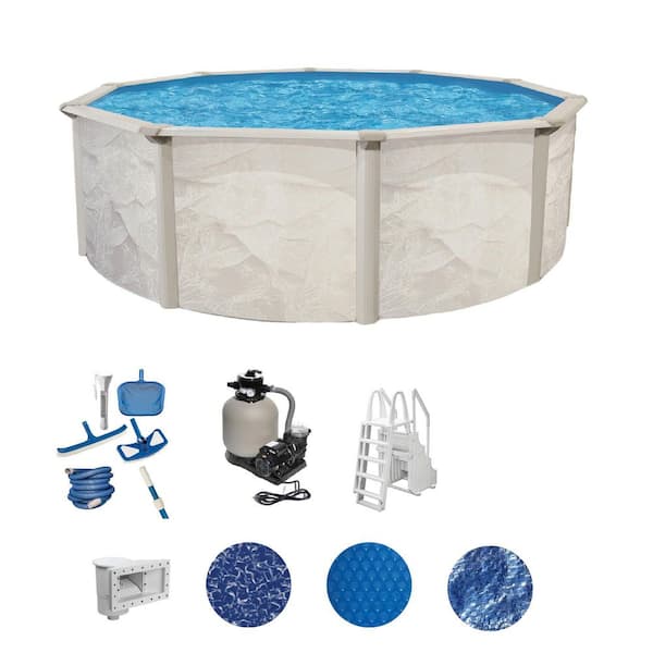 Independence 21 ft. Round 52 in. Deep Hard Sided Above Ground Deluxe Pool Package