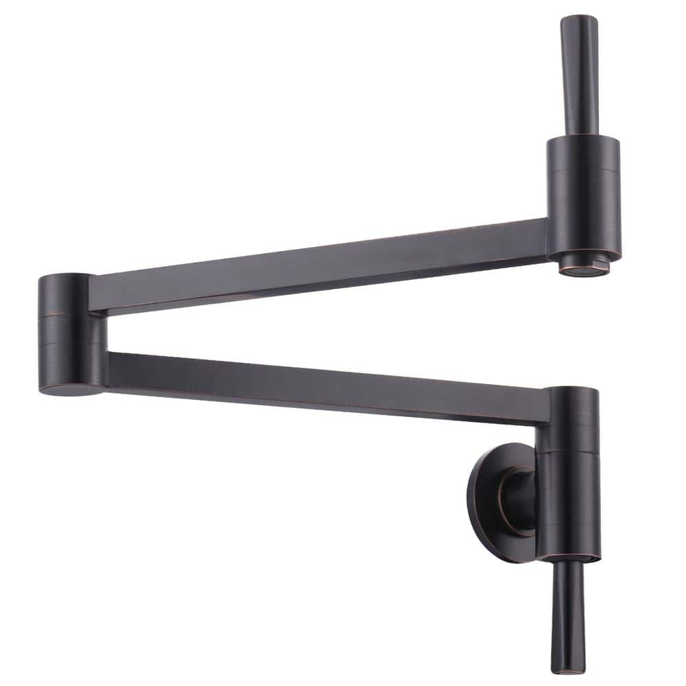 Wall Mounted Pot Filler with Double-Handle and Double Joint Swing Arm in Oil Rubbed Bronze price history on PriceWatchPro