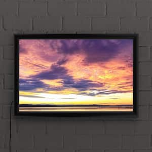 "Cloud Show" by Beata Czyzowska Framed with LED Light Landscape Wall Art 16 in. x 24 in.