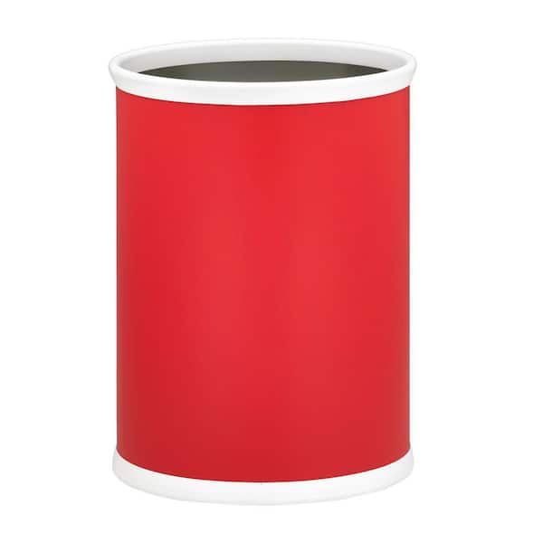 Kraftware Bartenders Choice Fun Colors Red 13 Qt. Oval Waste Basket
