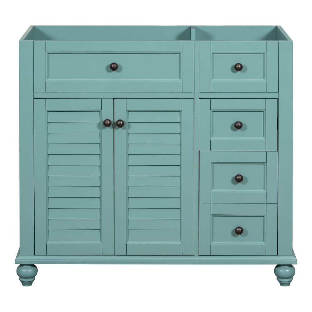 35.4 in. W x 17.9 in. D x 33 in. H Freestanding Bath Vanity Cabinet without Top in Blue-Green price history on PriceWatchPro