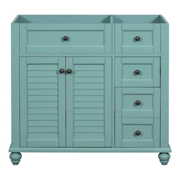 Staykiwi 35.4 in. W x 17.9 in. D x 33 in. H Freestanding Bath Vanity Cabinet without Top in Blue-Green