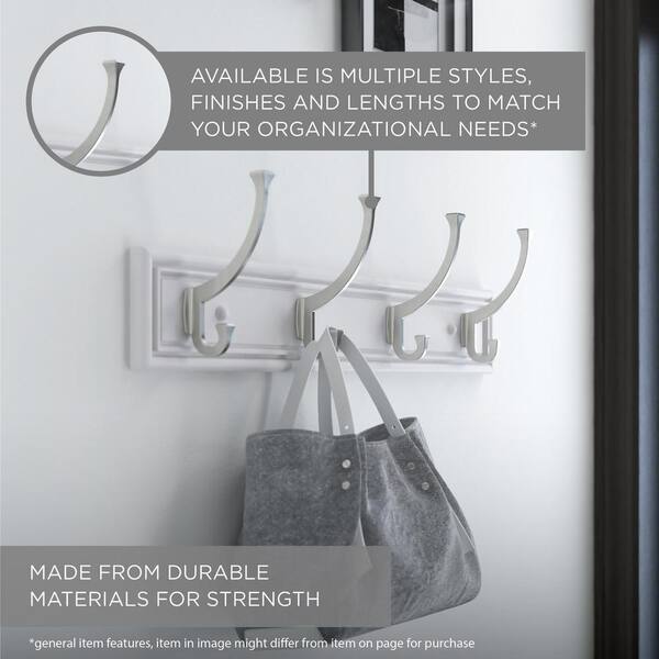 12 in. Flat White and Satin Nickel Anchor Key Rack 12 in. Flat White and Satin Nickel Anchor Key Rack