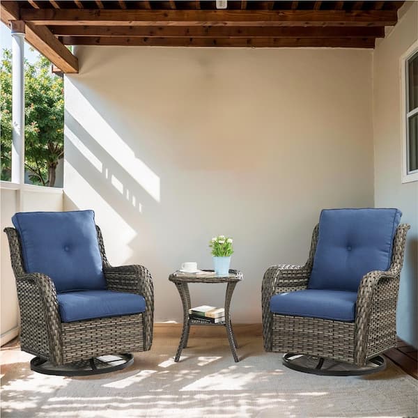 Gymojoy Carolina Gray 3 Pieces Wicker Patio Conversation Gymojoy Carolina Gray 3 Pieces Wicker Patio Conversation