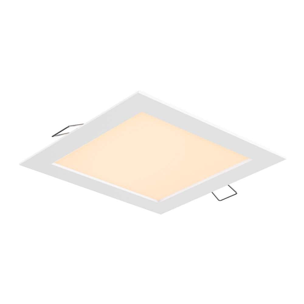 Halo Square 6" White Aluminum LED Downlight 3000K for Indoor/Outdoor