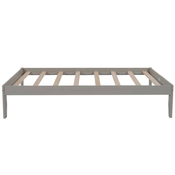 Eer Gray Twin Platform Bed With Pine, Twin Bed Without Box Spring