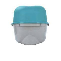 Turquoise and Gray Hooded Cat Litter Box with Scoop