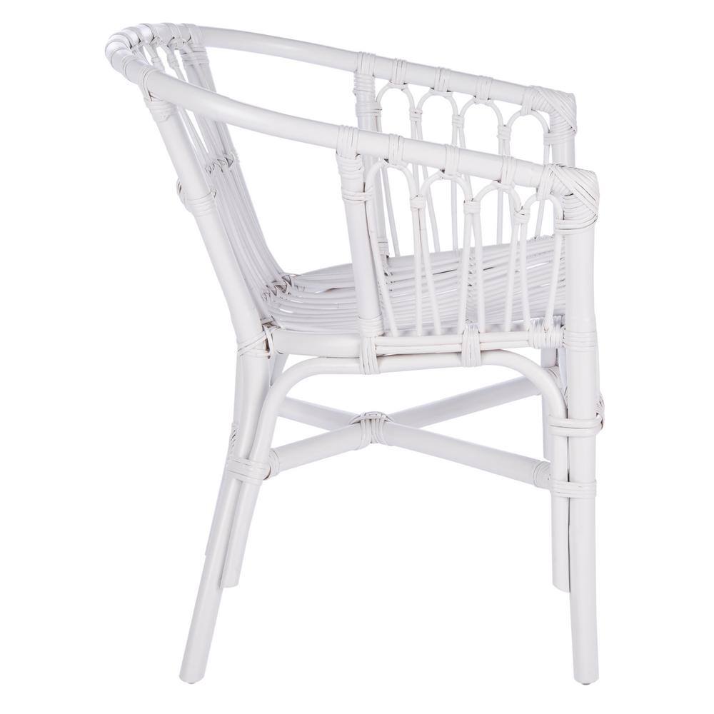 Sustainably Sourced White Rattan Accent Chair Set