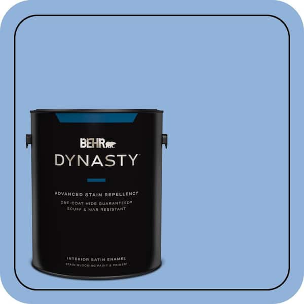BEHR DYNASTY 1 gal. #580B-5 Cornflower Blue Satin Enamel Interior Stain-Blocking Paint & Primer
